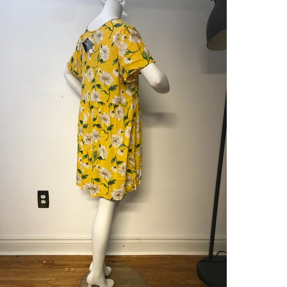 NWT F21 Forever 21+ PLUS SIZE Sunflower Dress Yellow Green White Floral photo - Picture 4 of 6